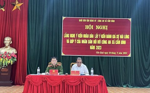  Công an xã Cẩm Bình phối hợp với khối dân vận Đảng ủy xã đã tổ chức thành công Hội nghị "Lắng nghe ý kiến nhân dân"