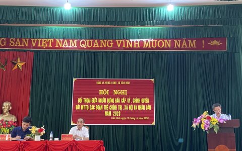 HỘI NGHỊ ĐỐI THOẠI GIỮA NGƯỜI ĐỨNG ĐẦU CẤP ỦY CHÍNH QUYỀN VỚI MTTQ, CÁC ĐOÀN THỂ CT - XH VÀ NHÂN DÂN NĂM 2023