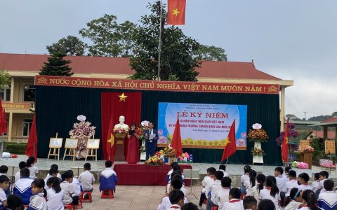 Trường Tiểu học Cẩm Bình 3 kỷ niệm 40 năm ngày nhà giáo Việt Nam và đón nhận Trường chuẩn quốc gia mức độ 2