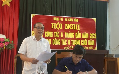 Hội nghị sơ kết 6 tháng đầu năm của Đảng ủy xã Cẩm Bình
